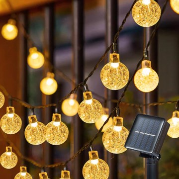 Brilagi - BUBBLE Solar LED Decorative String Lights, 50 LEDs / 8 modes, 7 m, IP65, Warm White, 600 mAh