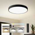 Brilagi - LED Dimmable ceiling light POOL SMART LED/48W/230V 40 cm 3000-6000K Wi-Fi Tuya + remote control black