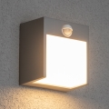 Brilagi - LED Outdoor wall light with a sensor TERNI LED/12W/230V grey IP44