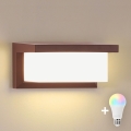 Brilagi - LED RGBW Dimmable Outdoor Wall Light BRICKY 1xE27/9W/230V 2700-6500K IP54 brown