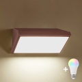 Brilagi - LED RGBW Dimmable Outdoor Wall Light TRIANGLE 1xE27/15W/230V 2700-6500K IP65 Brown