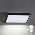 Brilagi - TRIANGLE Dimmable LED RGBW Outdoor Wall Light, 1x E27/15W/230V, 2700–6500K, IP65, Black